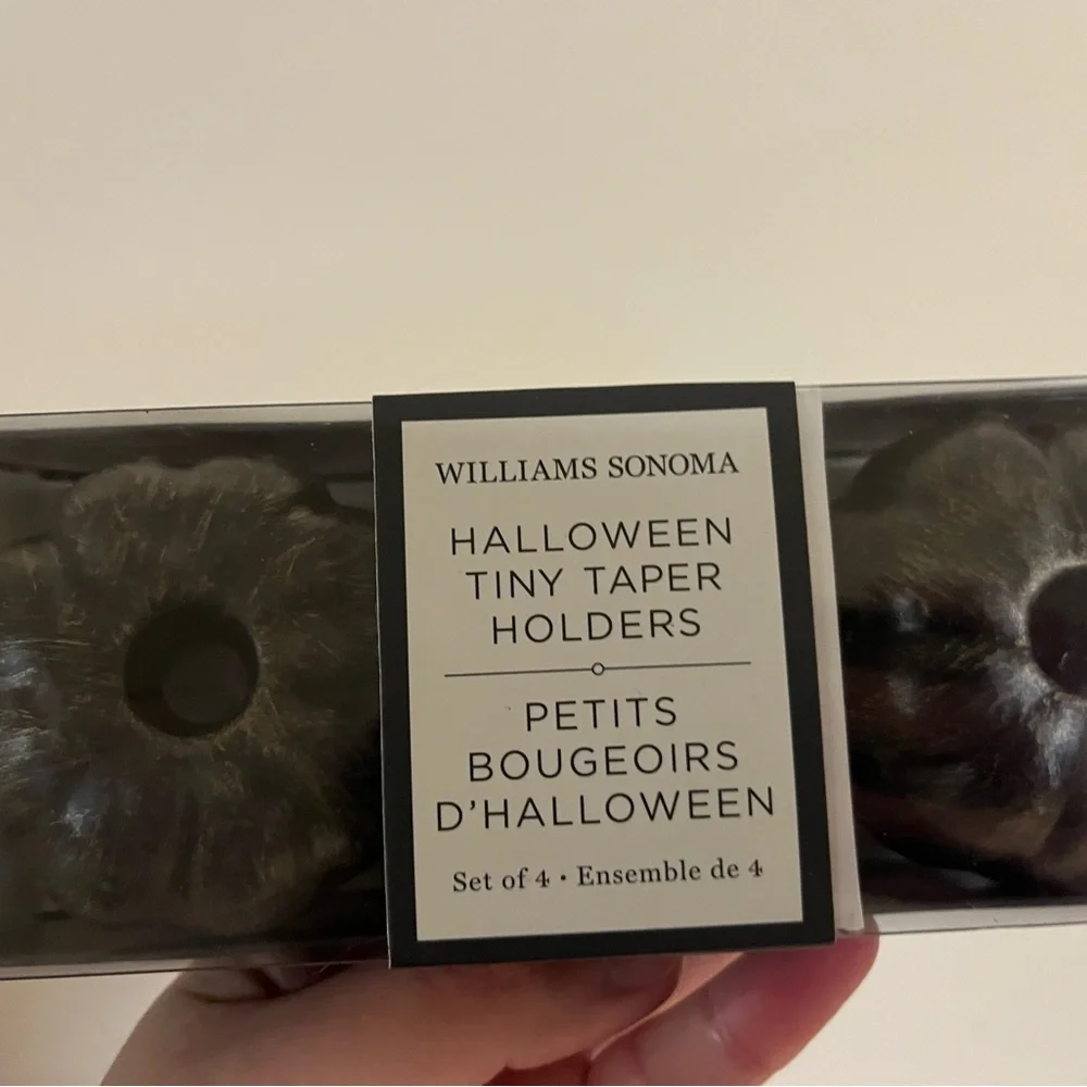 Williams Sonoma Halloween Tiny Taper Holders - Black
